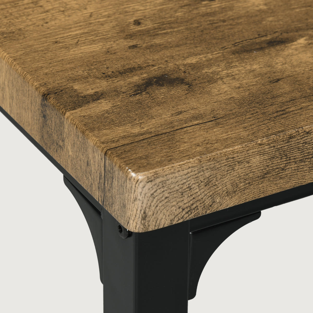 3-TEILIGE Essgruppe Küchentisch mit Metallgestell Esszimmergruppe Sitzgruppe - Braun, Holzwerkstoff (60/76/60cm) - HOMCOM
