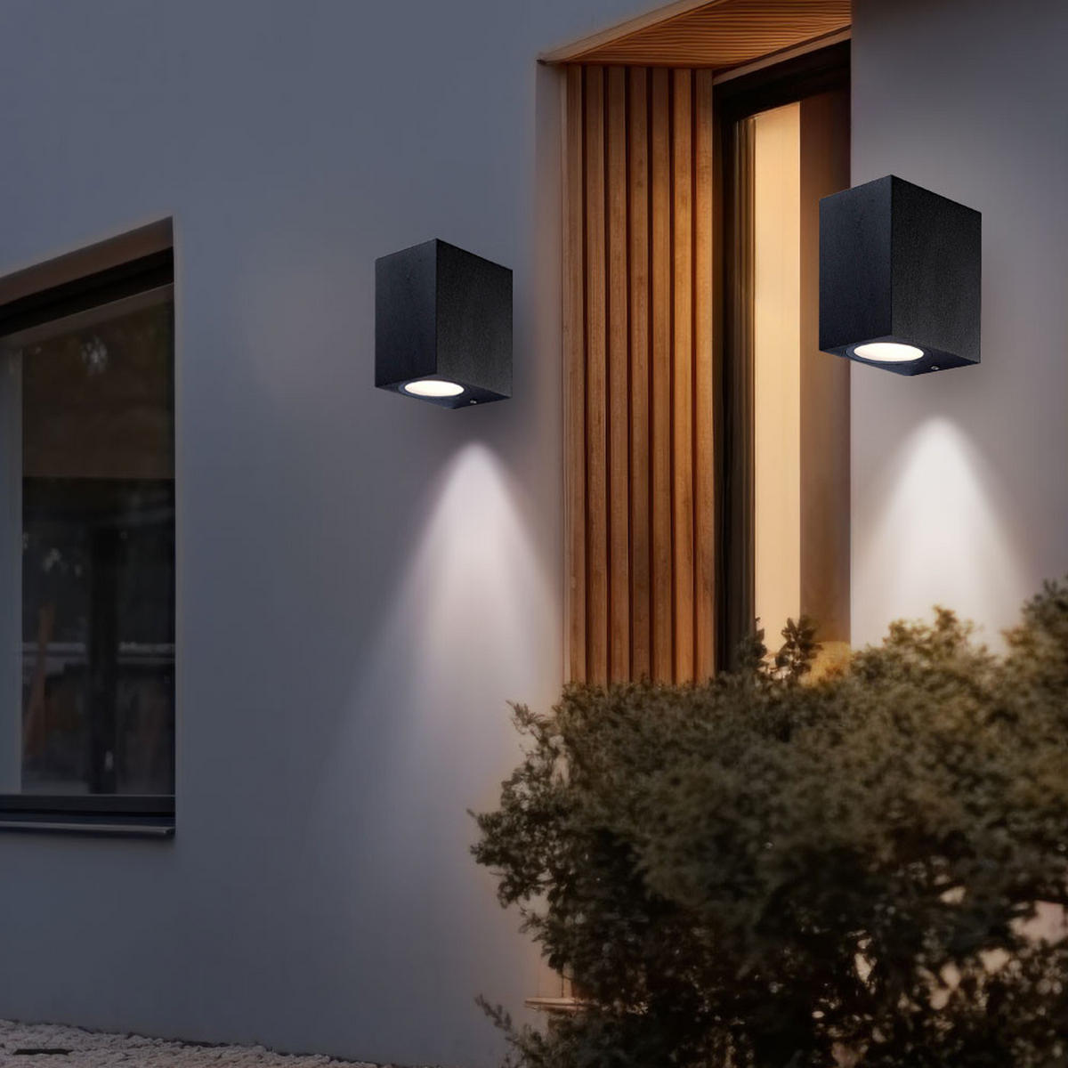 LED WANDLEUCHTE Aluminium Dunkelgrau - Schwarz, Glas (6.5/9.5/8.3cm) - Globo Lighting