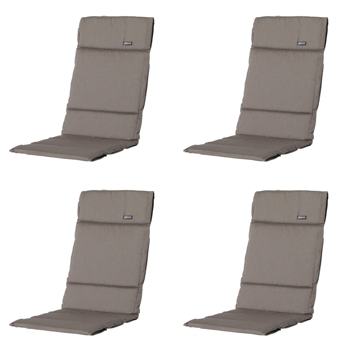 GARTENSTUHLKISSEN Rippe 125/50 cm 4er-Set - Braun, Textil (50/3/125cm) - Madison