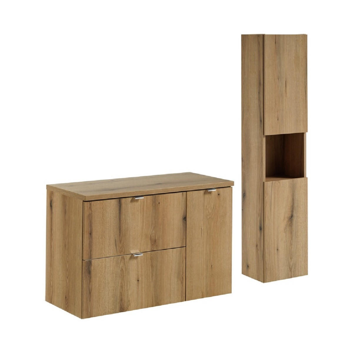 BADMÖBEL-SET 4 Teile - Nova Oak NBM252 in Coast Evoke Oak - Eiche Wotan, Holz (90/57/40cm)