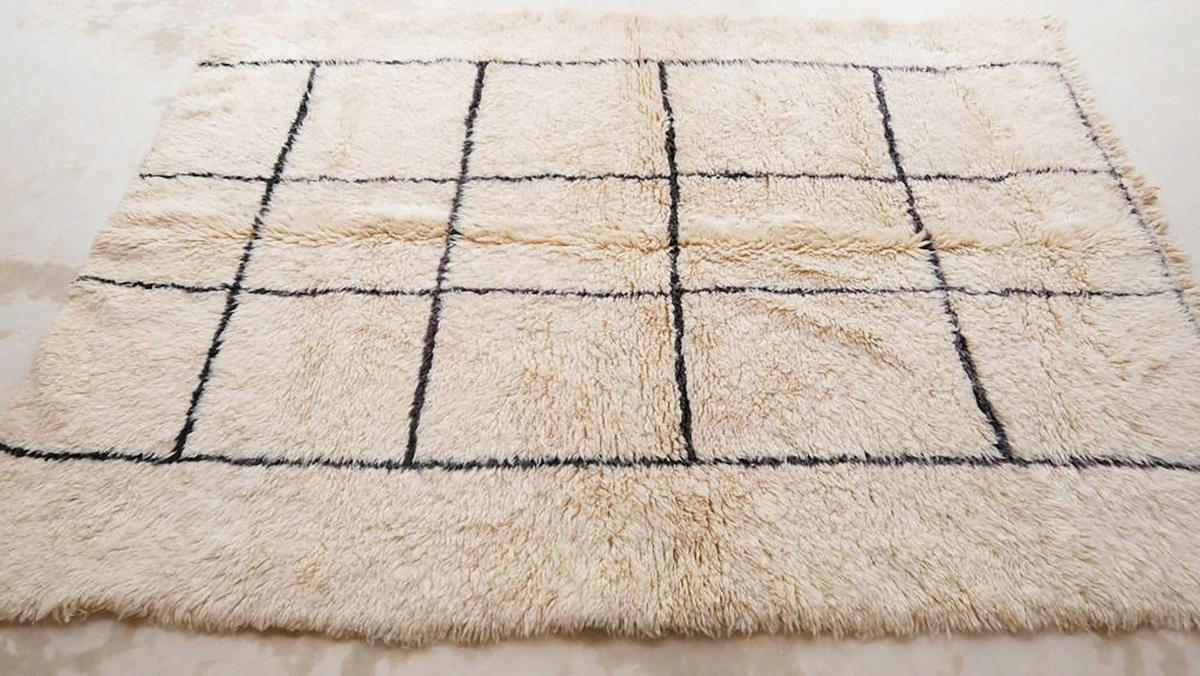 BERBERTEPPICH aus reiner Wolle 174x 254 cm - Beige, Naturmaterialien (174/254cm) - AFK Living