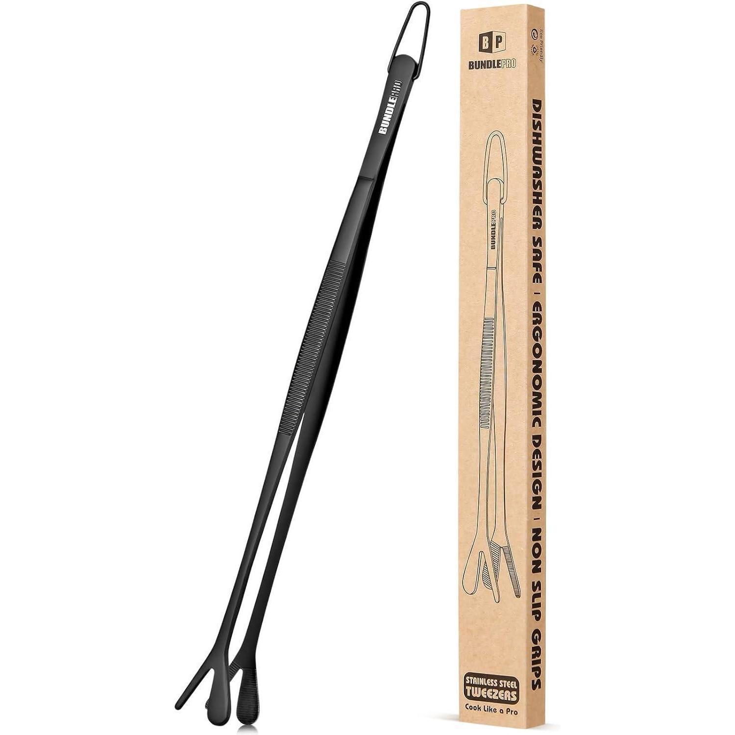 KOCHPINZETTE Edelstahl, Doppelspitze 2-in-1 Profi, 1-teilig - Silberfarben, Metall (0.5/25.5/1.5cm) - LUXUSKOLLEKTION