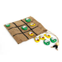 SPIEL Tic Tac Toe Spiel Holz Drei Gewinnt mehrfarbig - Grün, Holz (15/2.5cm) - DanDiBo