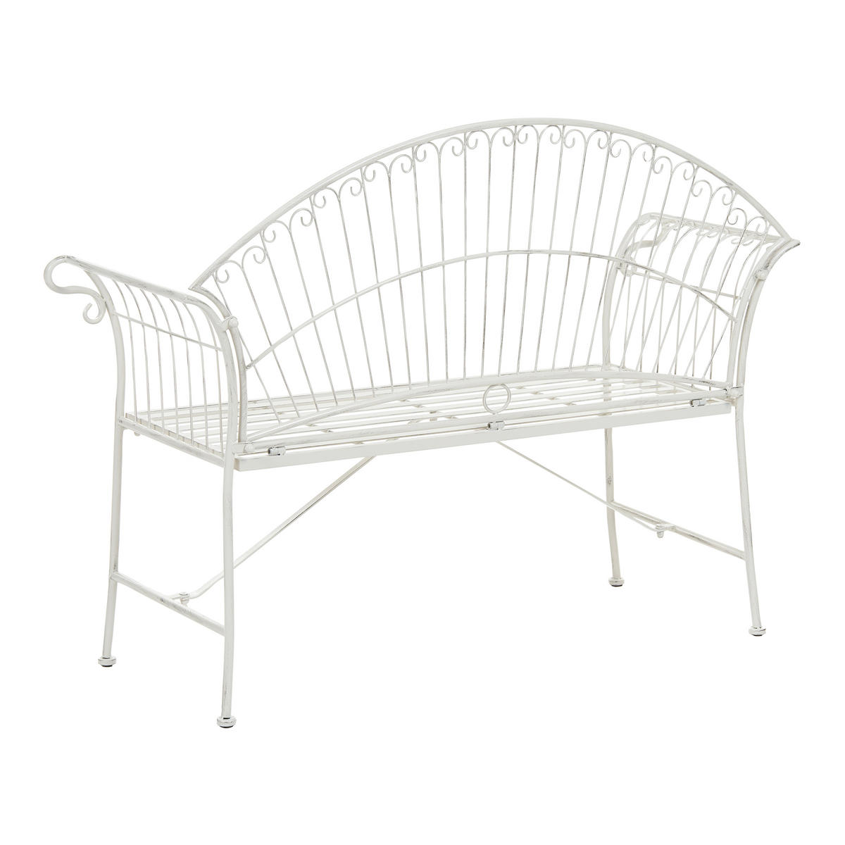 ZAHRADNÍ LAVICE 130 cm Kov Krémově bílá Gualea - bílá/krémová, kov (130/97/61cm) - Beliani