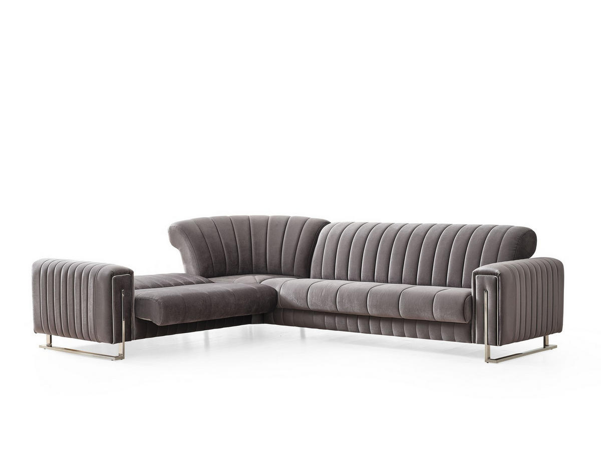ECKSCHLAFSOFA Kochi Grau - Schenkel gleich lang - Grau, Holzwerkstoff/Kunststoff (315/315cm)