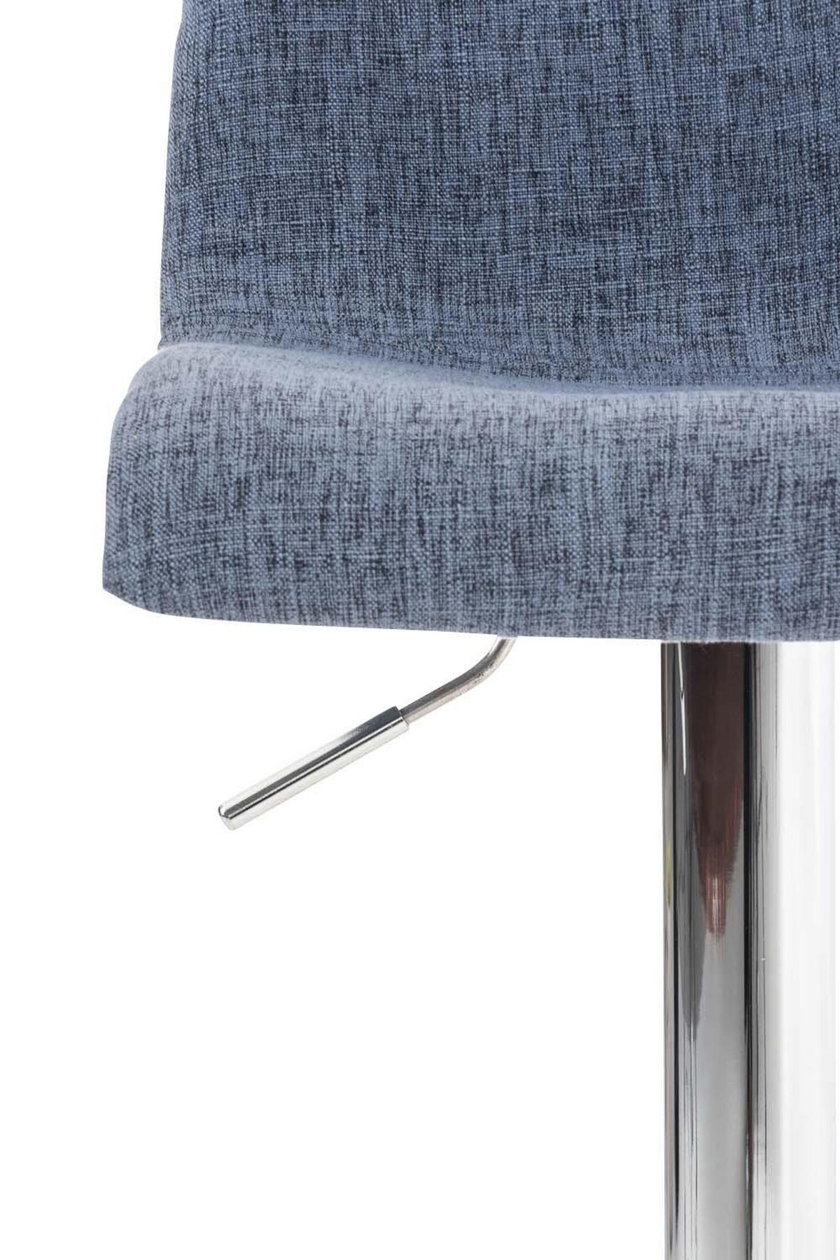 BARHOCKER Stoff blau - Chromfarben/Blau, Textil/Metall (39/84/36cm) - CLP