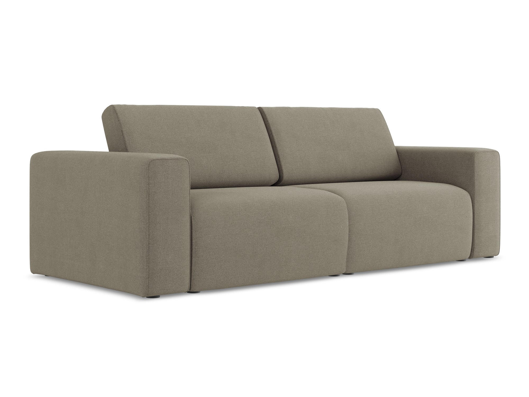 3-SITZER SOFA Strukturstoff Stoff Beige - Beige/Schwarz, Kunststoff/Textil (224/80/103cm) - Makamii