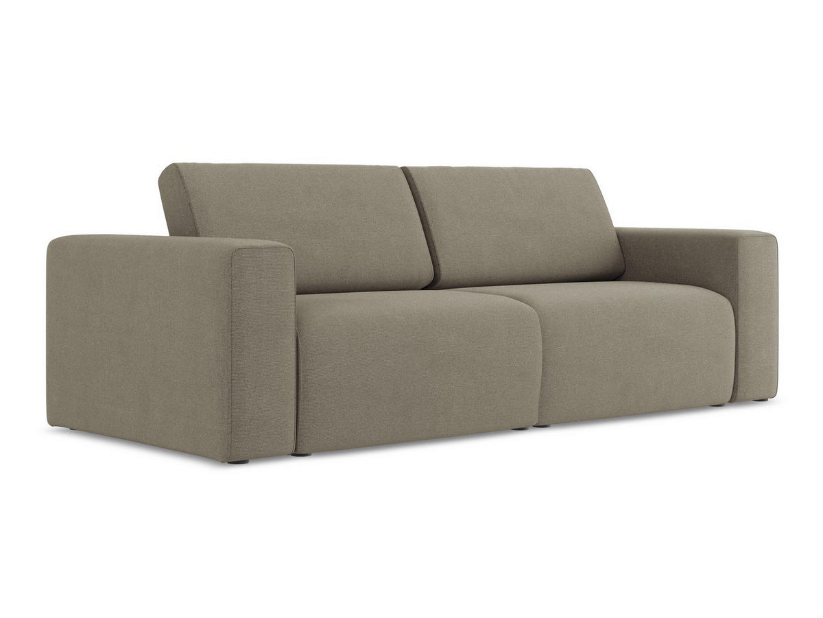 3-SITZER SOFA Strukturstoff Stoff Beige - Beige/Schwarz, Kunststoff/Textil (224/80/103cm) - Makamii