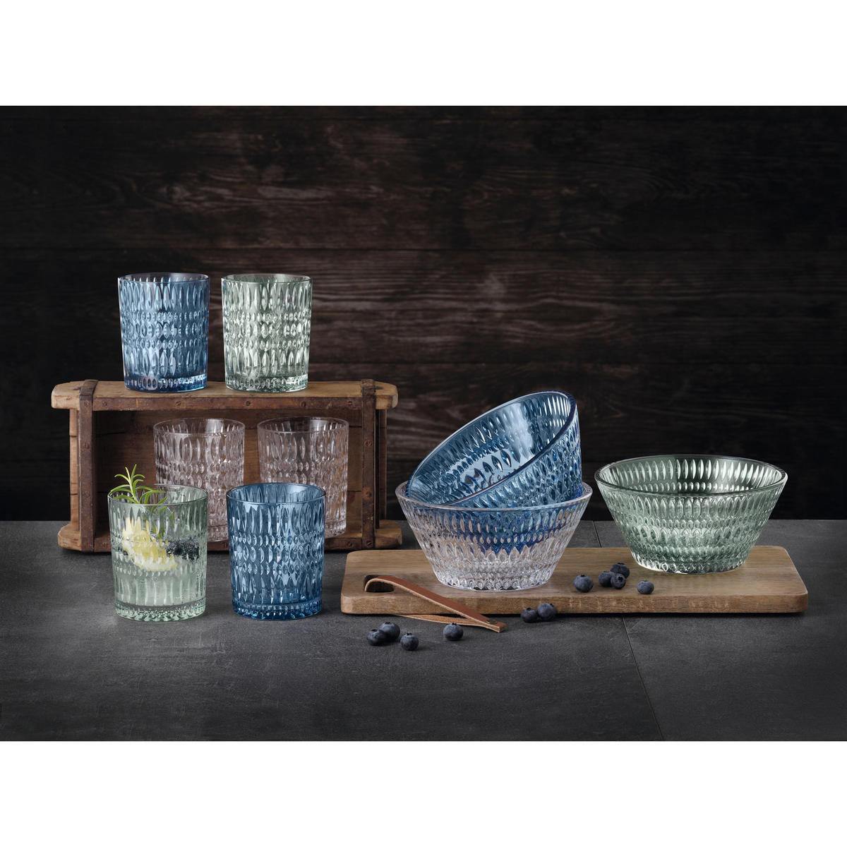 SCHÜSSEL Ethno, Kristallglas, Mint, 16.5 cm - Grün, Glas (16.5/7.8/16.5cm) - Nachtmann