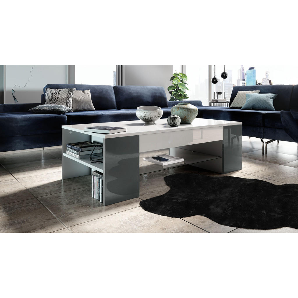 Thumbnail - Vladon Couchtisch, Grau, Holzwerkstoff, 118x37x60 cm, Wohnzimmer, Wohnzimmertische, Couchtische