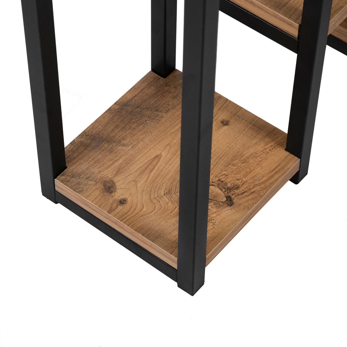 PFLANZENREGAL Rosenholm - Schwarz/Braun, Holzwerkstoff/Metall (20/56/78.5cm) - [en.casa]
