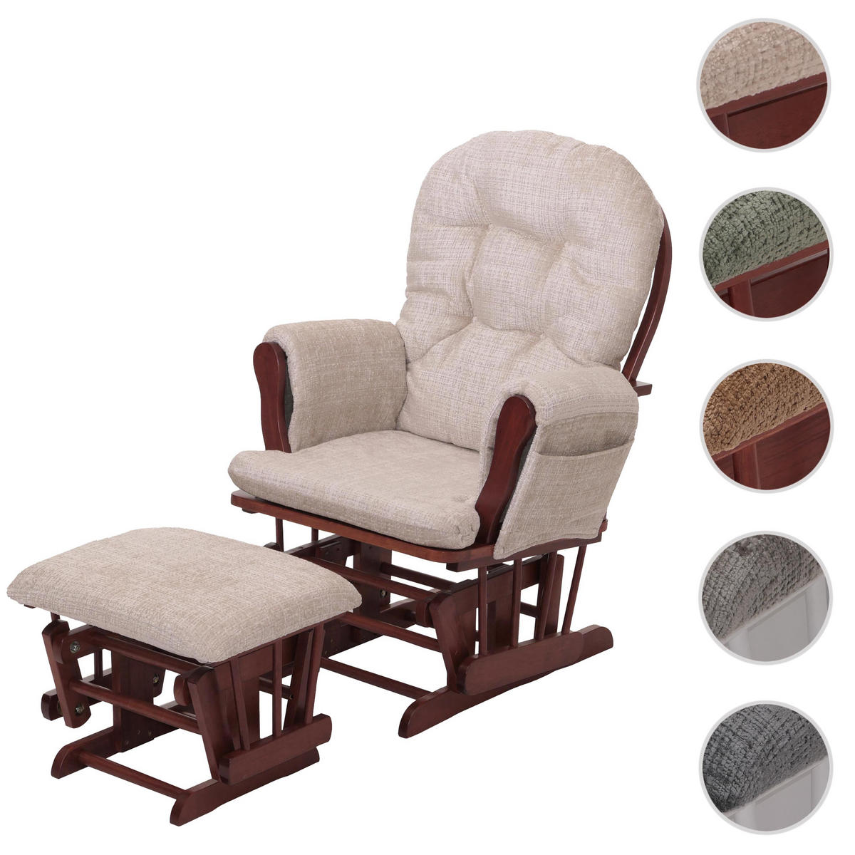 RELAXSESSEL Cremeweiß, Braun - Weiß/Braun, Textil (75/100/71cm) - MCW