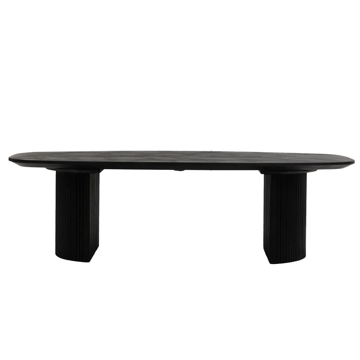 COUCHTISCH Oval 130cm aus Mangoholz, schwarz - Schwarz, Holz (130/70/38cm) - Giga Meubel