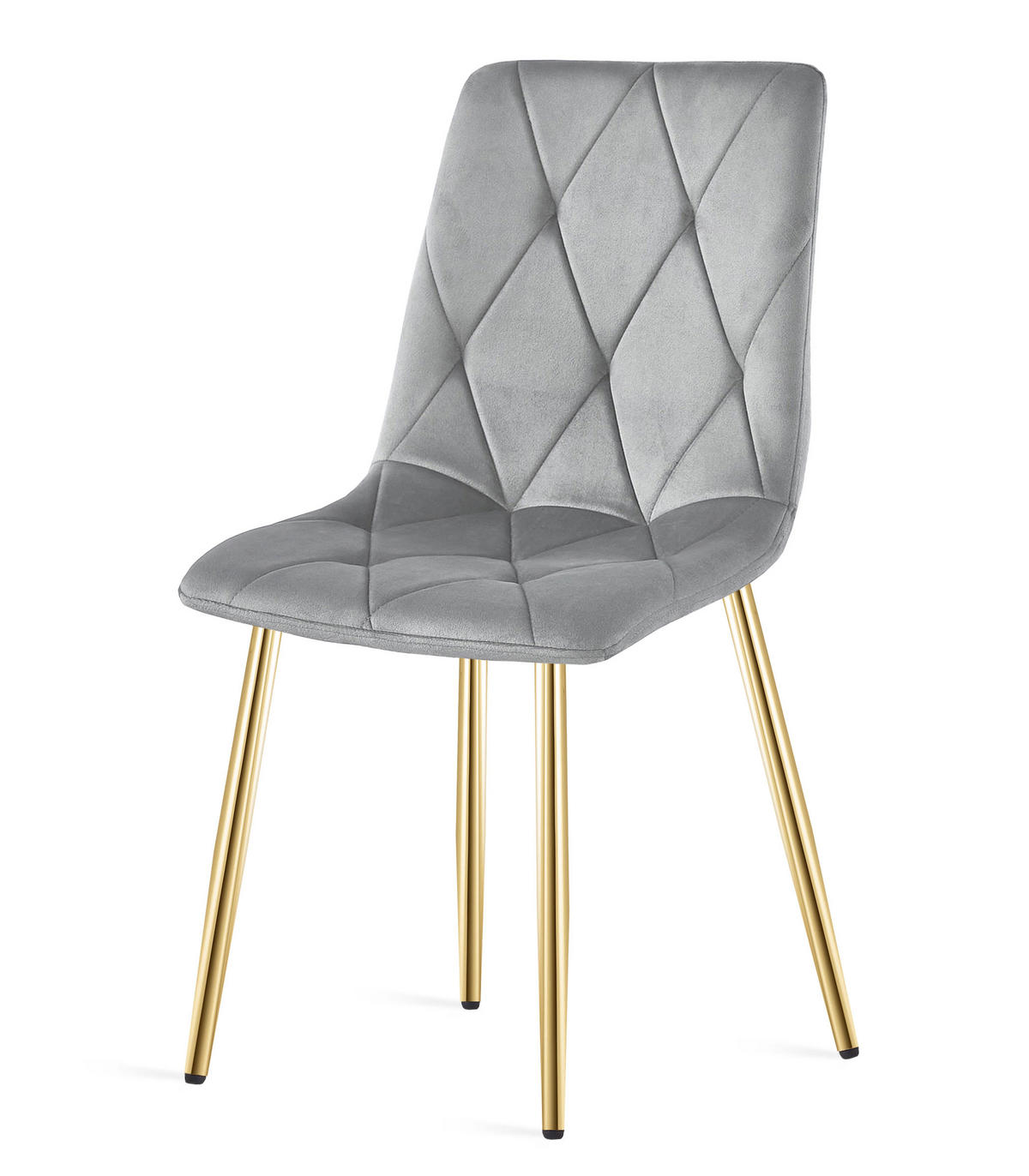 ESSZIMMERSTUHL 4-er Set TYRA hellgrauer Sitz, goldene Beine - Goldfarben/Hellgrau, Textil (44.5/87/54.5cm) - Valora