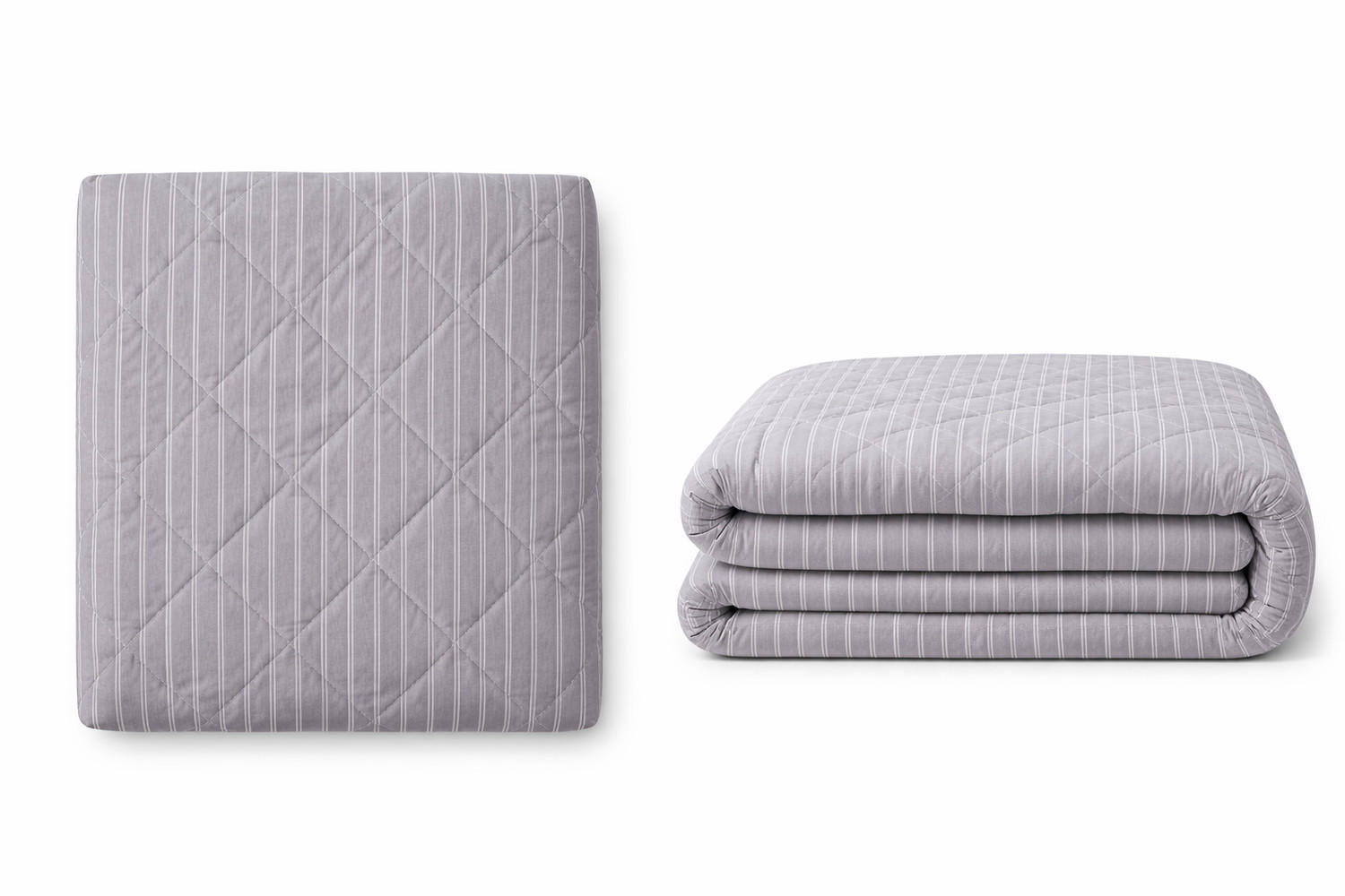 WOHNDECKE Baumwolle 140x180 cm Quilt-Optik – Gesteppt, Weich & Modern - Grau, Naturmaterialien (140/180cm) - AU Maison