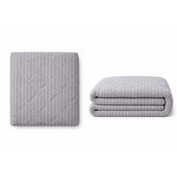 WOHNDECKE Baumwolle 140x180 cm Quilt-Optik – Gesteppt, Weich & Modern - Grau, Naturmaterialien (140/180cm) - AU Maison