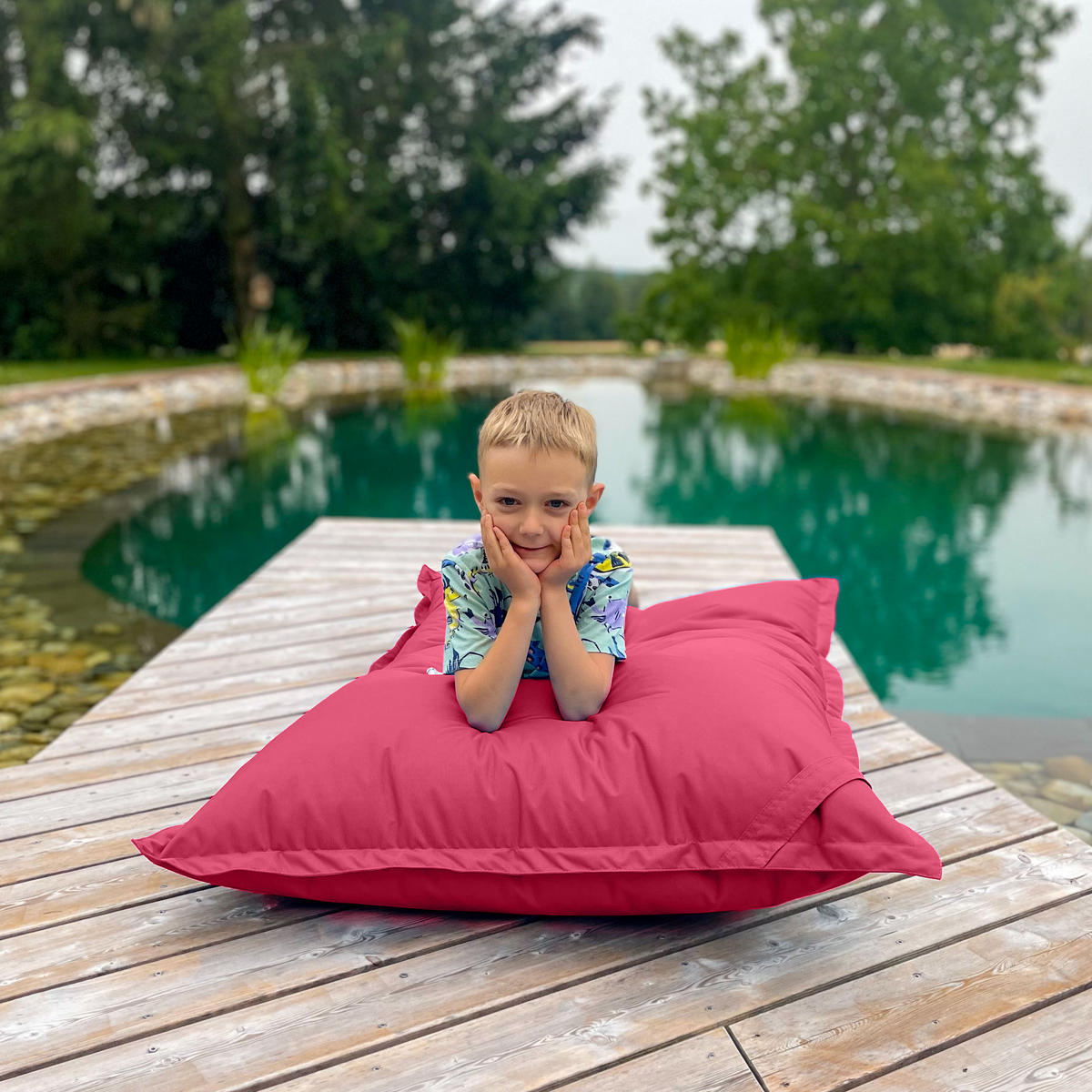 SITZSACK FÜR KINDER Caree Kids pink für Indoor und Outdoor - Pink, Textil (140/100/30cm) - Bruni