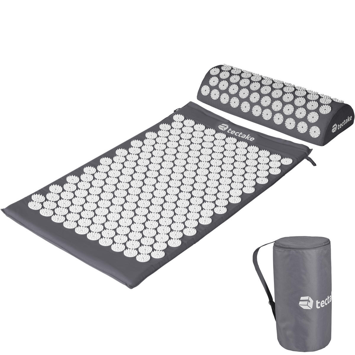 AKUPRESSURMATTE ,geringes Gewicht,grau - Grau, Kunststoff (43/2.5/74cm) - tectake