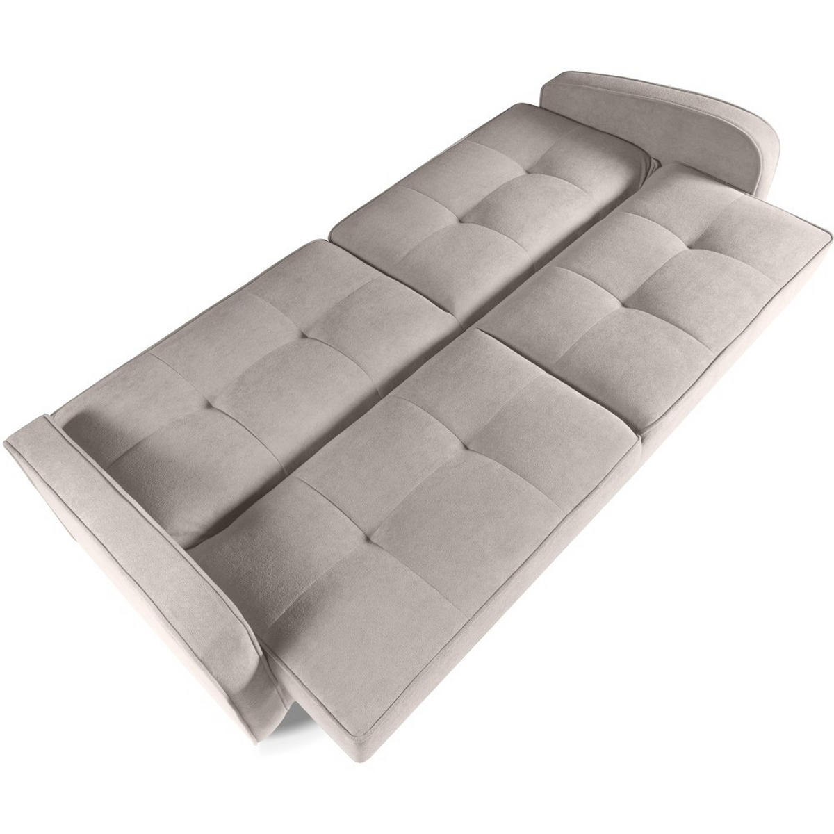 SCHLAFSOFA 3-Sitzer Pavo mit Bettkasten, Beige - Beige/Schwarz, Textil (222/90/93cm) - Beautysofa