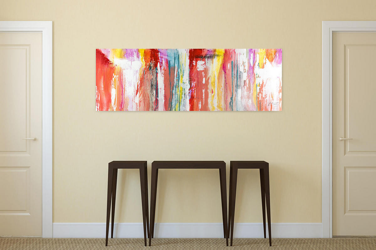 ÖLGEMÄLDE 150/50 cm - Rot, Holz/Textil (150/50cm) - KUNSTLOFT