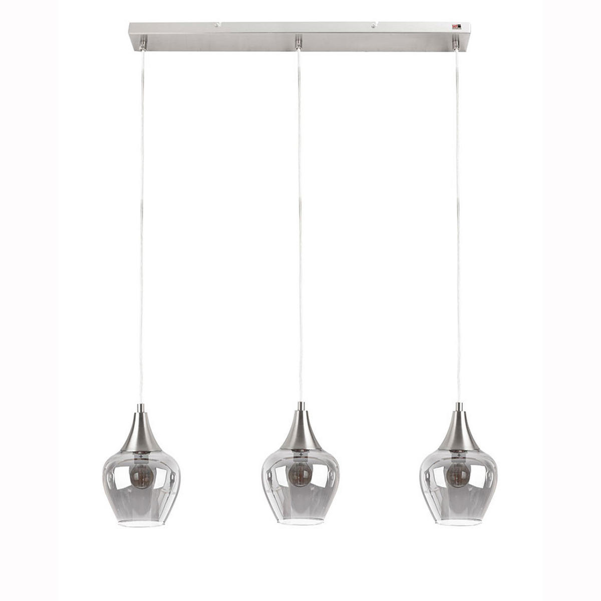 HÄNGELEUCHTE DROP Glas Silber - Silberfarben, Glas (65/15/150cm) - Nowa