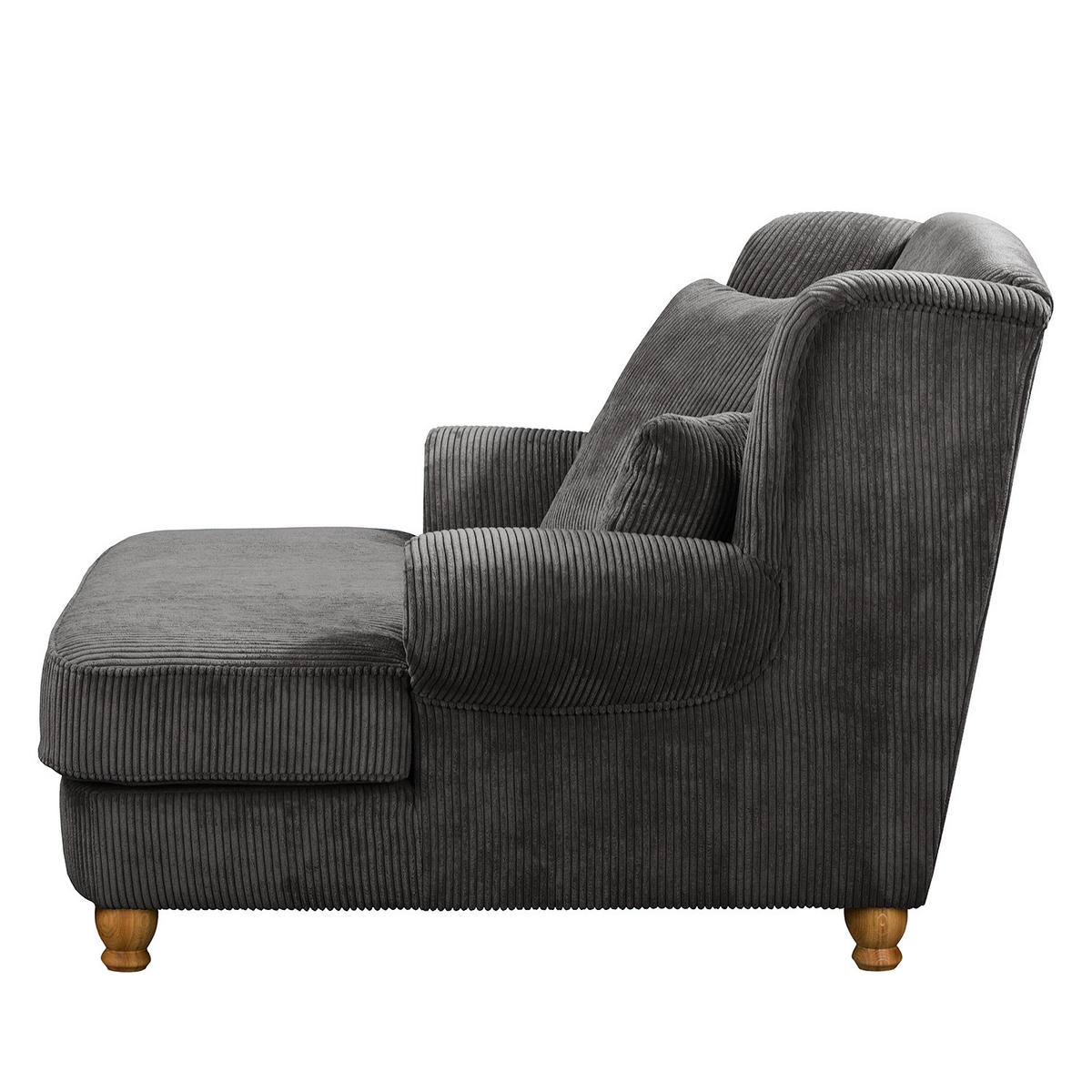 XXL SESSEL - Cord - Grau, Textil (135/100/128cm) - home24