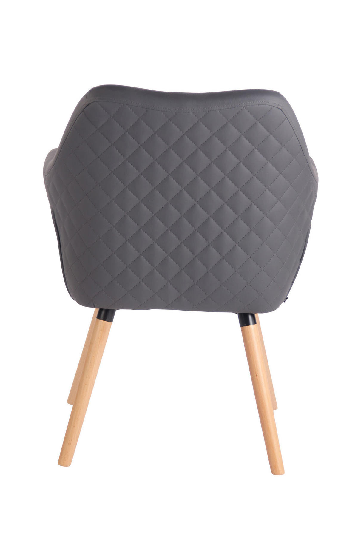 ARMLEHNENSTUHL Lederlook Grau - Eukalyptusholzfarben/Grau, Holz/Textil (63/84/61cm) - CLP