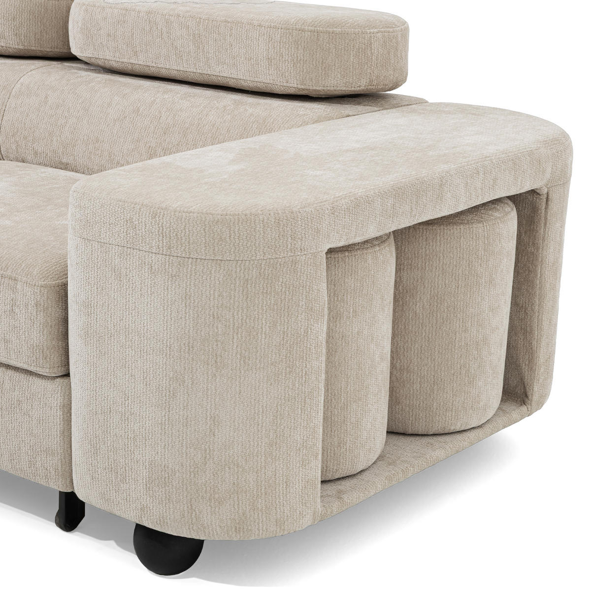 ECKSOFA Love Links Beige - Beige, Holz (205/284cm) - Muffo
