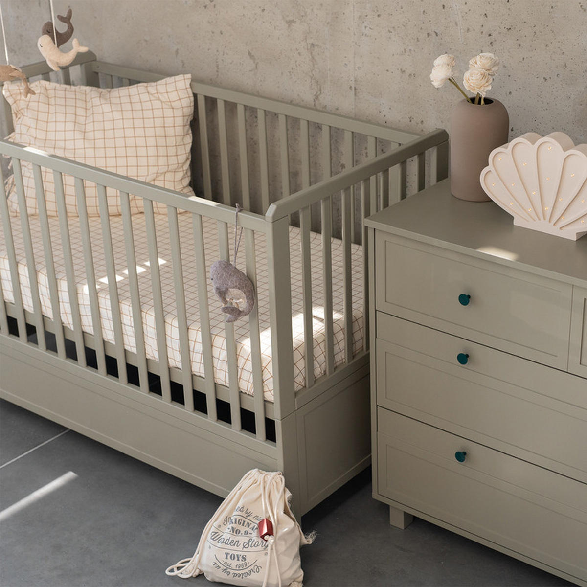 POKOJ PRO MIMINKO 2DÍLNÝ Gabriel Zelená - zelená barva, kompozitní dřevo (145/103/75cm) - Petits-meubles