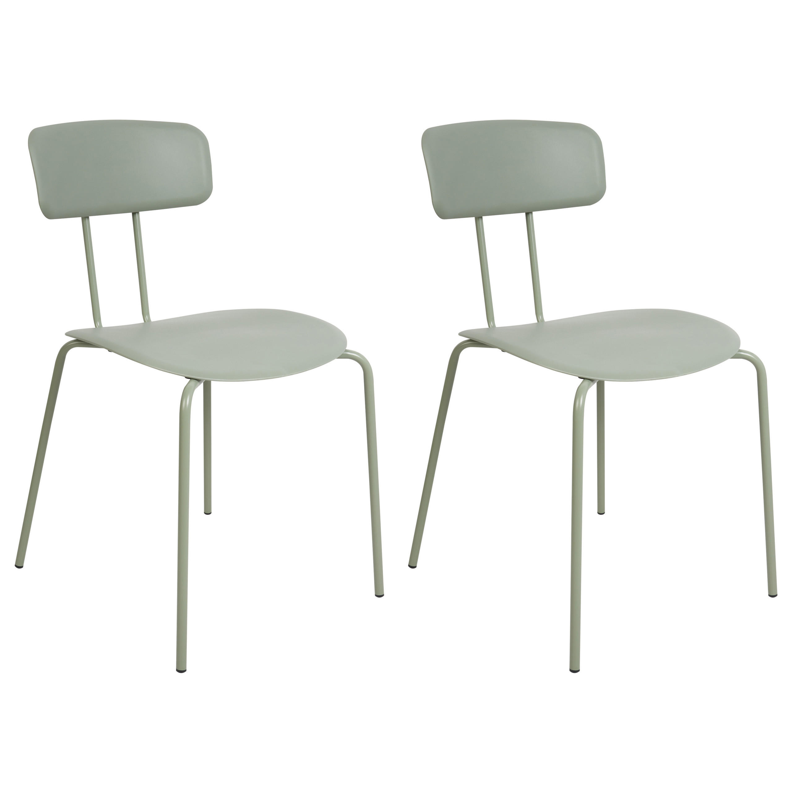 ESSZIMMERSTUHL 2er-Set Limettengrün Sibley - Hellgrün, Kunststoff (45/79/49cm) - Beliani