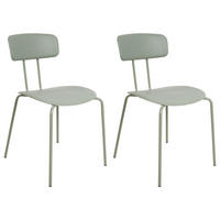 ESSZIMMERSTUHL 2er-Set Limettengrün Sibley - Hellgrün, Kunststoff (45/79/49cm) - Beliani