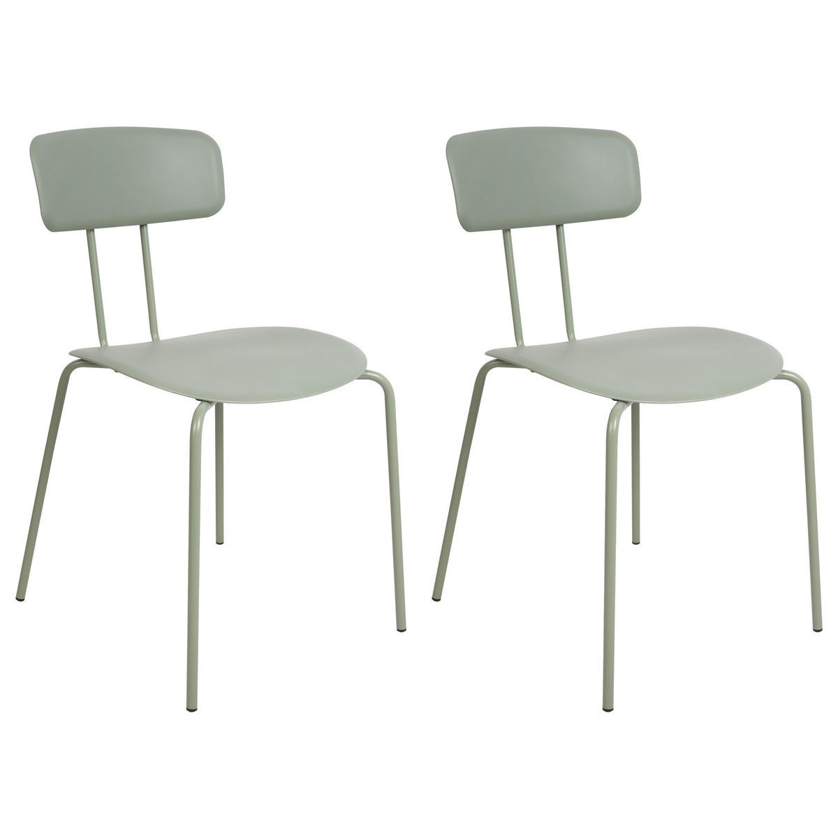 ESSZIMMERSTUHL 2er-Set Limettengrün Sibley - Hellgrün, Kunststoff (45/79/49cm) - Beliani