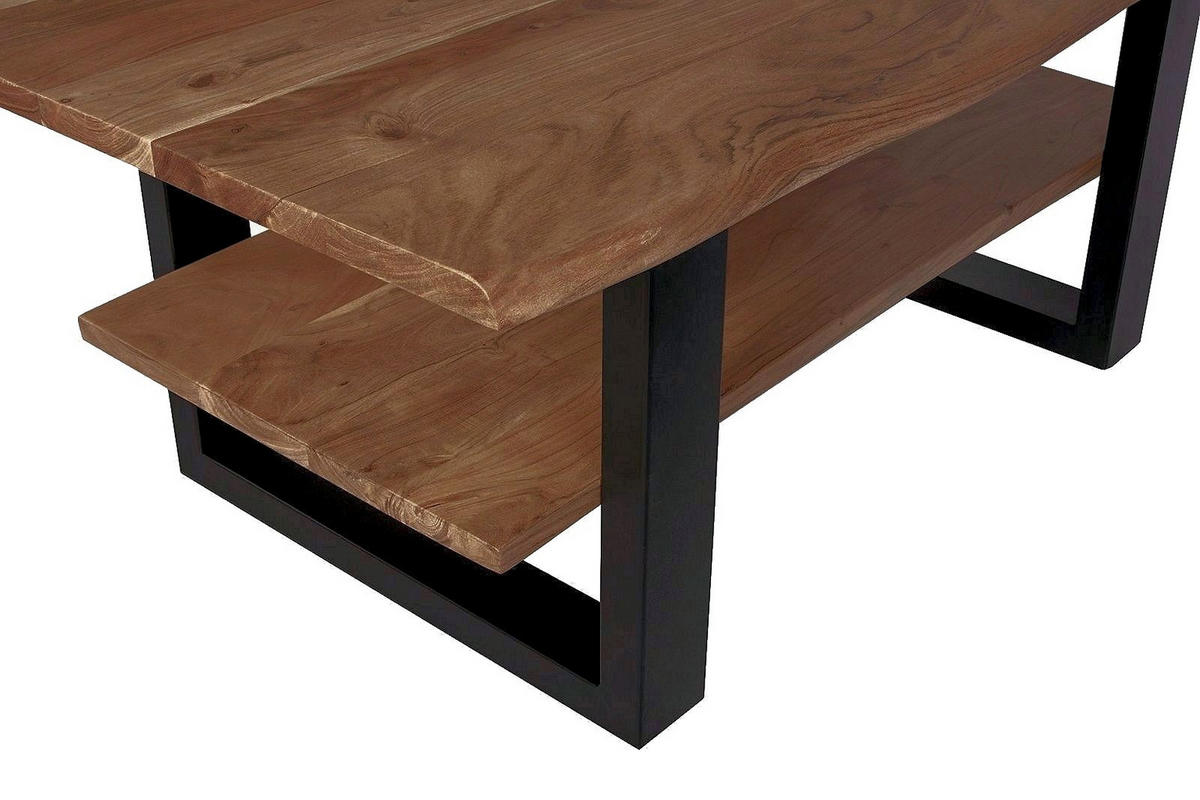 COUCHTISCH PATRICK - Schwarz/Braun, Holz/Metall (90/90/46cm) - SAM