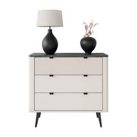 KOMMODE für das Wohnzimmer AUTUMN 3S auf hohen Beinen, Kaschmir / Grauer Stein - Beige, Holzwerkstoff (90/82/40cm) - Lookway