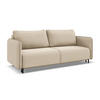 3-SITZER SOFA mit Schlaffunktion Samt Stoff Beige - Beige/Creme, Holz/Textil (226/90/92cm) - Makamii