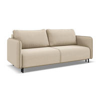 3-SITZER SOFA mit Schlaffunktion Samt Stoff Beige - Beige/Creme, Holz/Textil (226/90/92cm) - Makamii