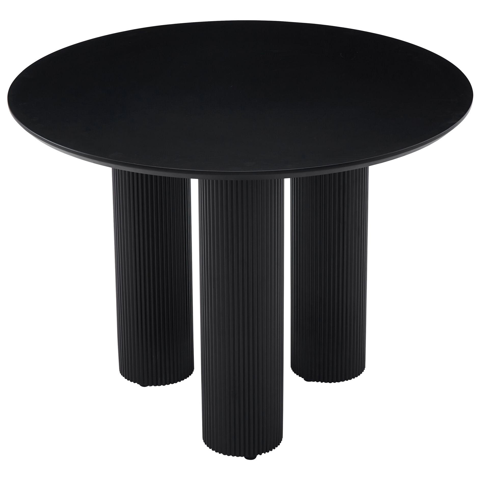 ESSTISCH Fascons rund, Schwarz, 100 cm - Schwarz, Holzwerkstoff/Metall (100/100/75cm) - Selsey