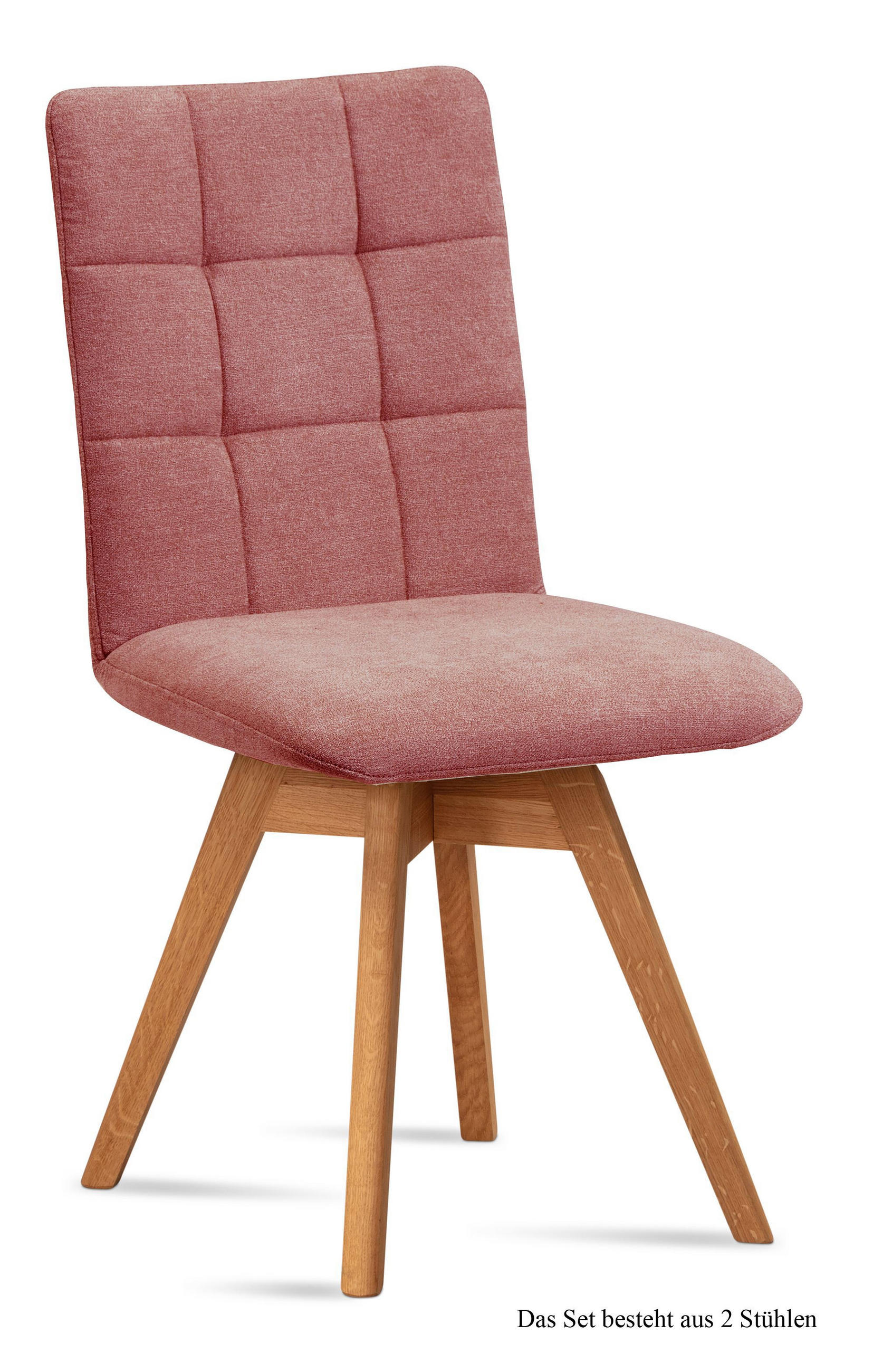 ESSZIMMERSTUHL drehbar (2er-Set) Doria 47x91x60 Eiche geölt/Rosewood - Eichefarben/Dunkelrosa, Kunststoff (60/91/47cm) - 58aufmkessel