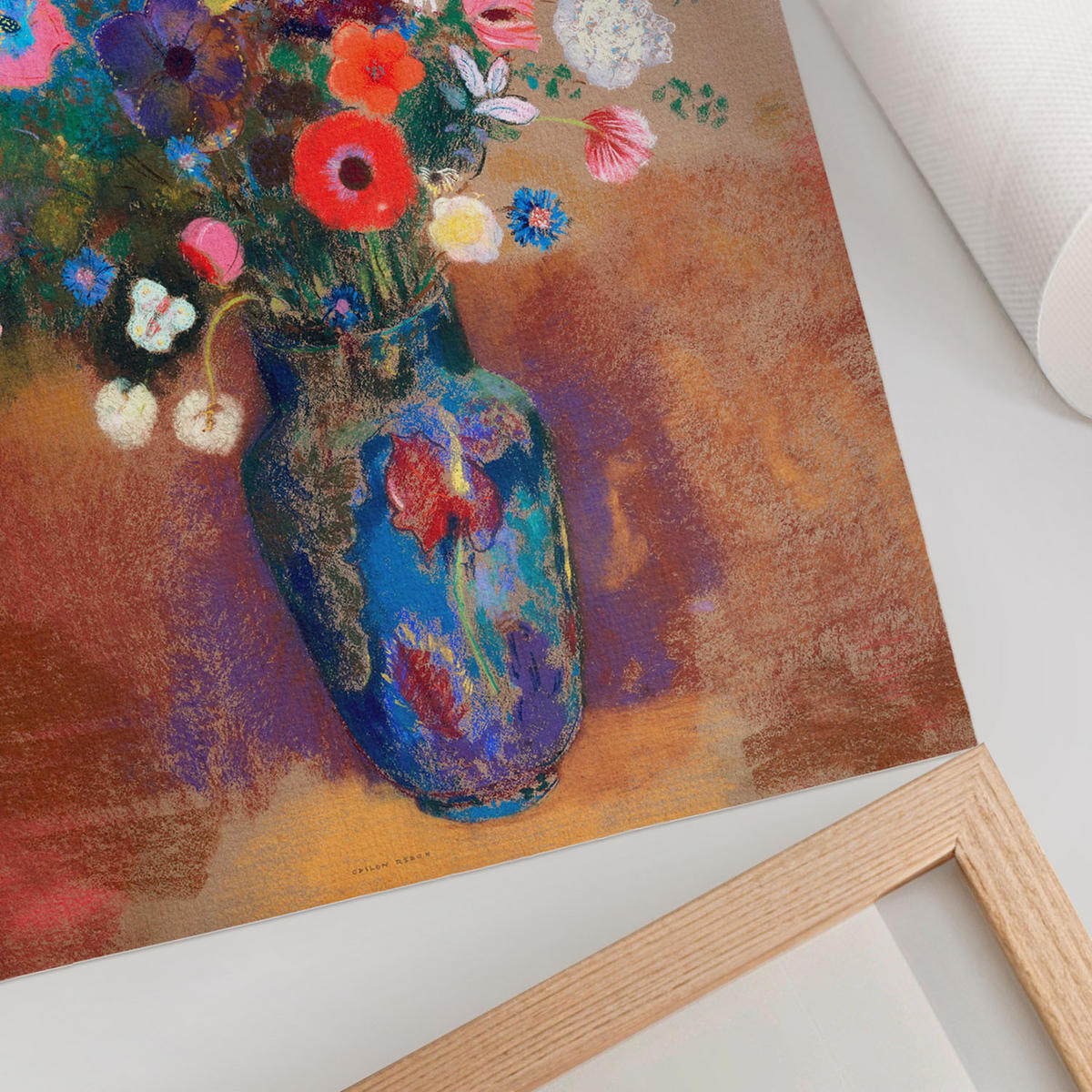 POSTER - 21x29 cm - Odilon Redon - Ein Blumenstrauß - Braun, Textil (21/29.7/0.1cm) - TULUP