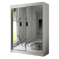 SCHRANK Weiß HOMA Mit Spiegel Schiebetür 150 cm 150x61x215 cm - Weiß, Holzwerkstoff (150/215/61cm) - Sepro Meble