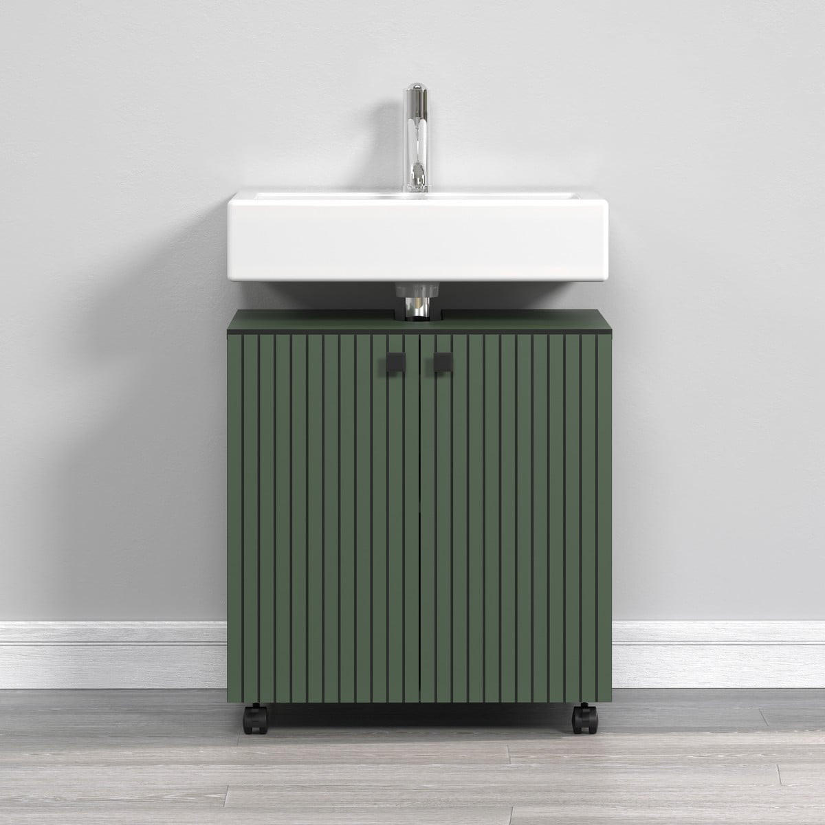 WASCHBECKENUNTERSCHRANK PureBliss Grün - Grün, Holzwerkstoff (60/64/42cm) - Trendteam