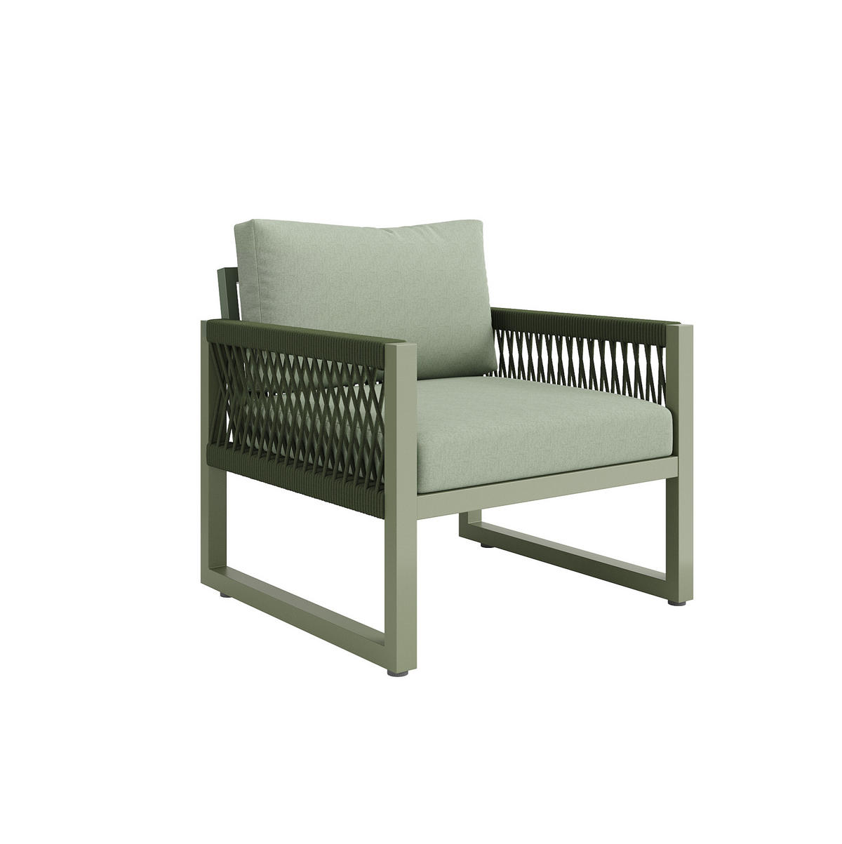 GARTENMÖBEL 120x65x72cm grün aus verzinktem Eisen und Glas - Grün, Metall - Modfu
