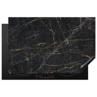 HERDABDECKPLATTE Marmor - Schwarz - Gold - Grau - Marmorstruktur 80x52 cm - Goldfarben, Kunststoff (80.2/0.2/52.2cm) - MuchoWow