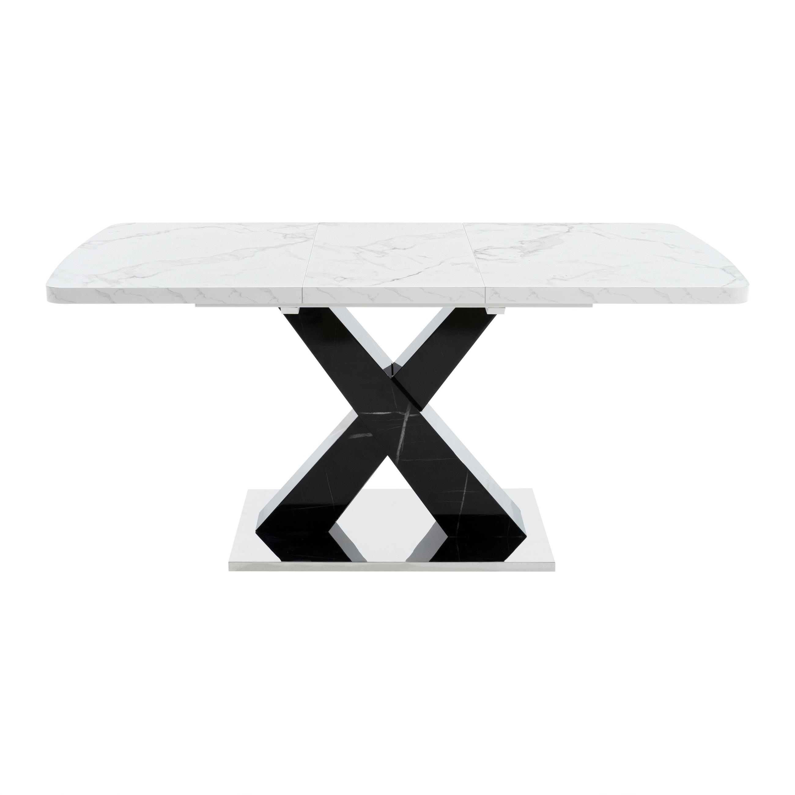 XXXLutz Esstisch Weiß, Schwarz 80x76.5x160 cm