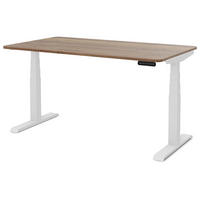 SCHREIBTISCH Elektrisch Höhenverstellbarer Familien Schreibtisch Pitino Curved Eiche Tabak Signalweiß 120/80/52.5-121cm - Eiche Wotan/Weiß, Holzwerkstoff/Metall (80/120/121cm) - ASSMANN