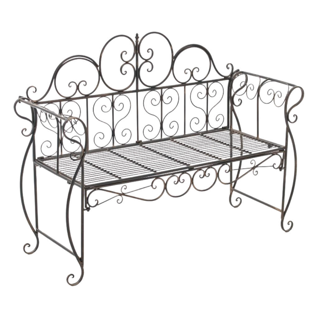 GARTENBANK Lenar Metall Bronze 128x46x94cm Metallbank - Bronzefarben, Metall (128/94/46cm) - DELUKE