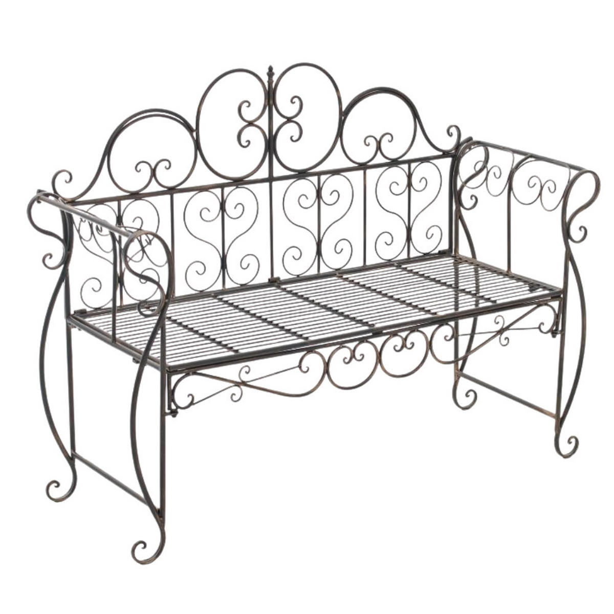 GARTENBANK Lenar Metall Bronze 128x46x94cm Metallbank - Bronzefarben, Metall (128/94/46cm) - DELUKE