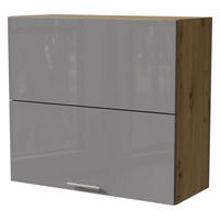 KÜCHENHÄNGESCHRANK Essen W8B/80-AV Grau Hochglanz / Eiche Artisan Matt 80 / 32,5 / 72cm - Eiche Artisan/Grau, Holz/Holzwerkstoff (80/72/32.5cm) - Feldmann-Wohnen