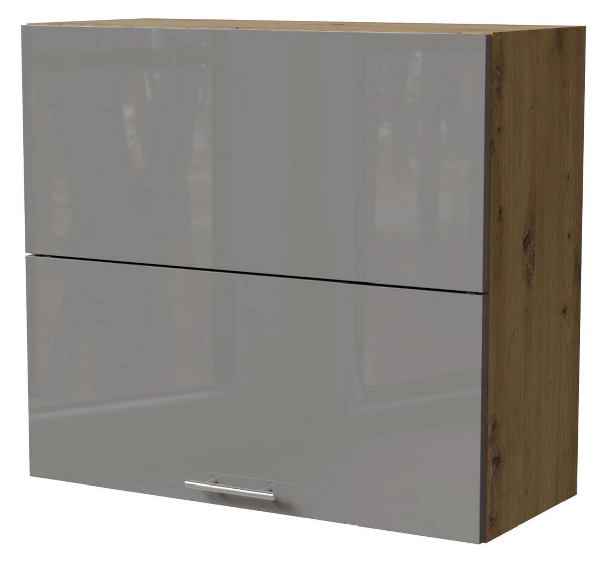 KÜCHENHÄNGESCHRANK Essen W8B/80-AV Grau Hochglanz / Eiche Artisan Matt 80 / 32,5 / 72cm - Eiche Artisan/Grau, Holz/Holzwerkstoff (80/72/32.5cm) - Feldmann-Wohnen