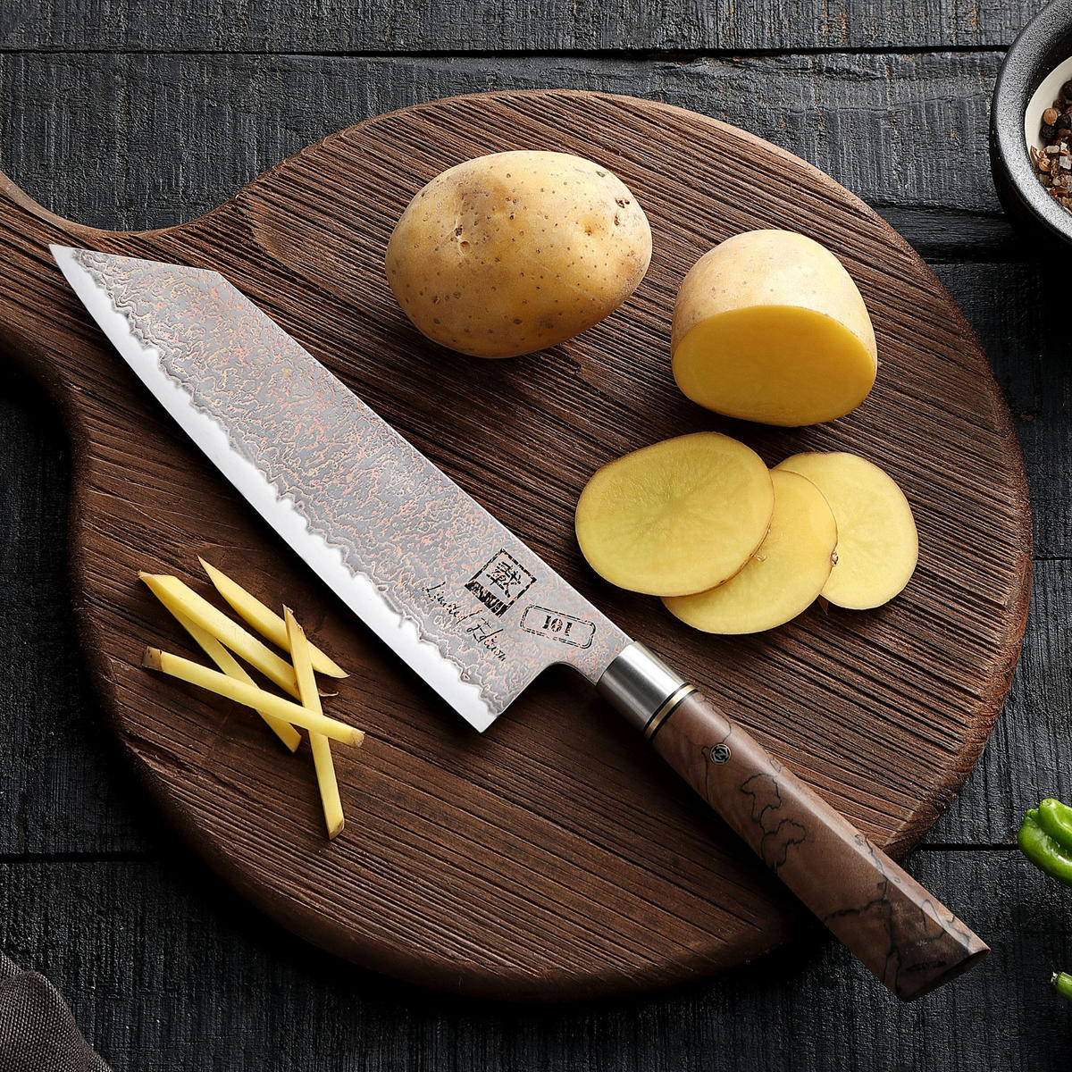 KIRITSUKE Damastmesser Kupfer Limited Edition - Braun, Metall (34cm) - Zayiko